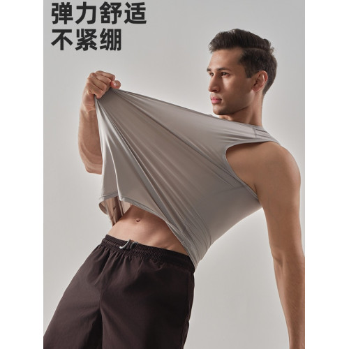 北極絨運動背心男健身訓練吊帶無袖速乾透氣網眼彈力寬松夏季外穿