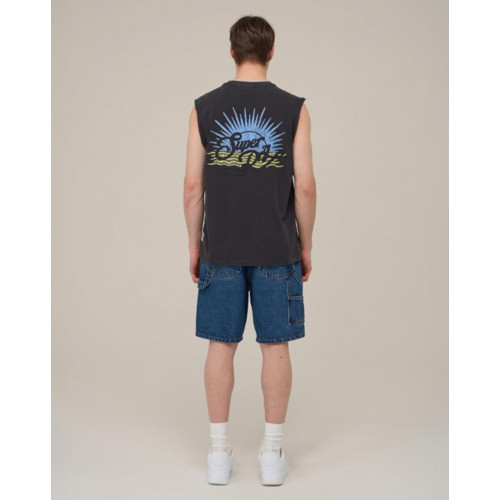 Superdry極度乾燥25SS風格印花時尚休閒寬肩質感無袖T恤背心