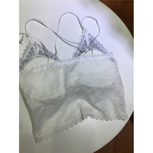 歐貨重工燙鑽美背女細帶抹胸交叉閃亮吊帶衫內搭上衣帶墊短款背心