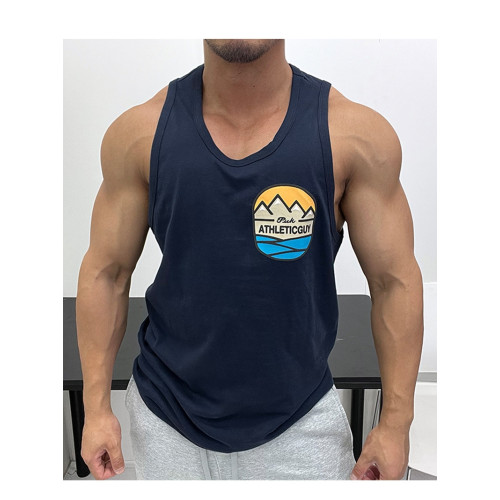 純棉好面料！全棉微寬松背心無袖T恤體育生肌肉男健身運動海灘修