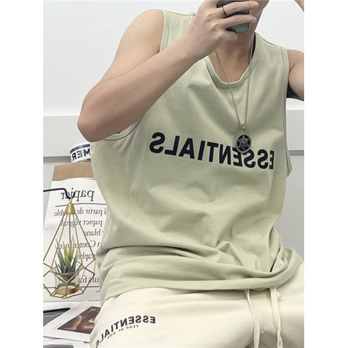 ESSENTIALS膠母純棉背心男寬松FOG復線休閒無袖T恤打底衫女潮
