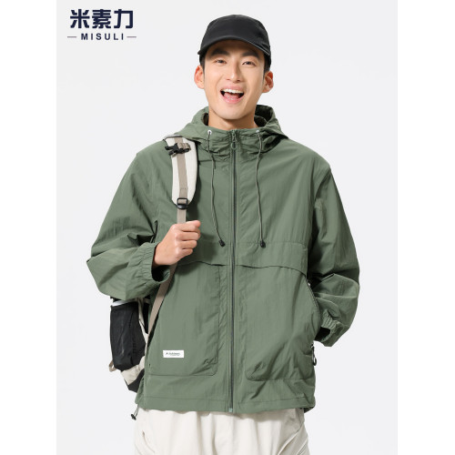 日系可拆卸冰絲涼感防曬衣男士無袖背心夏季薄款外搭開衫防曬服潮