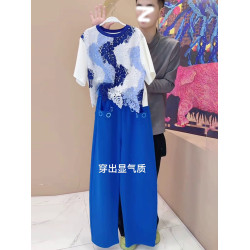 歐貨休閒運動套裝女夏季2025新款時尚洋氣設計感拼接短袖兩件套潮