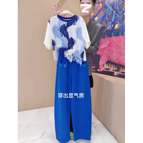 歐貨休閒運動套裝女夏季2025新款時尚洋氣設計感拼接短袖兩件套潮