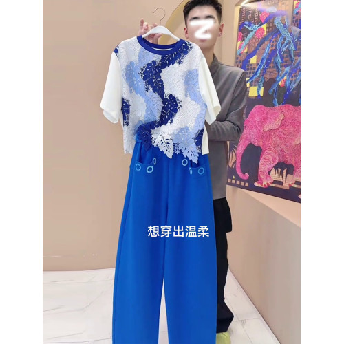 歐貨休閒運動套裝女夏季2025新款時尚洋氣設計感拼接短袖兩件套潮