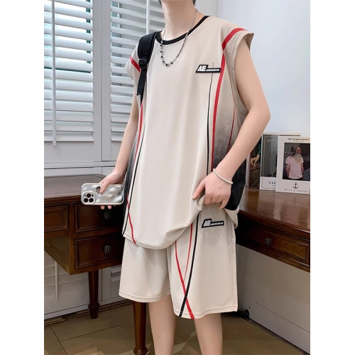 青少年夏季速乾t恤男孩球衣初中高中學生背心籃球服大童運動套裝