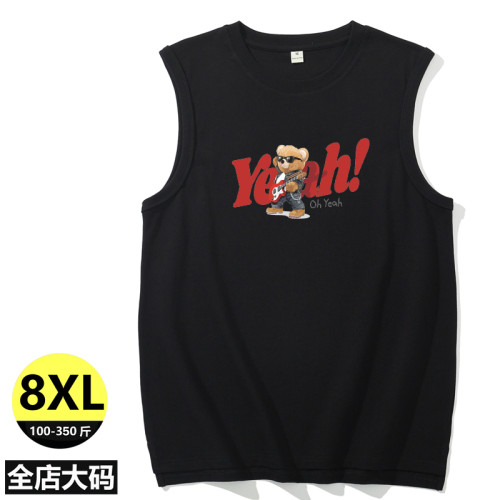 【全店大碼】280斤加肥加大碼男純棉吸汗外穿背心夏季休閒無袖T恤