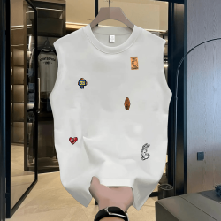 MAROLIO~高級優品2025夏季爆款純棉無袖背心男士美式高街外穿上衣