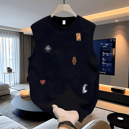 MAROLIO~高級優品2025夏季爆款純棉無袖背心男士美式高街外穿上衣