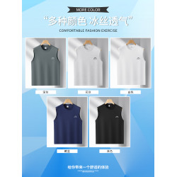 羅矇純棉重磅無袖背心男夏季2025新款高級痞帥風寬肩坎肩上衣t恤
