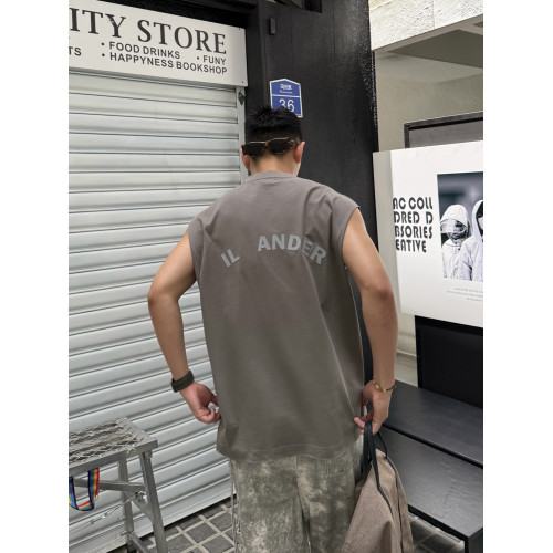 2025夏季新款男士背心潮牌痞帥男款印花字母寬松透氣高街 無袖T恤