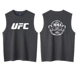 UFC格鬭MMA混合格鬭武術拳擊運動背心T恤無袖短袖個性衣服坎肩男