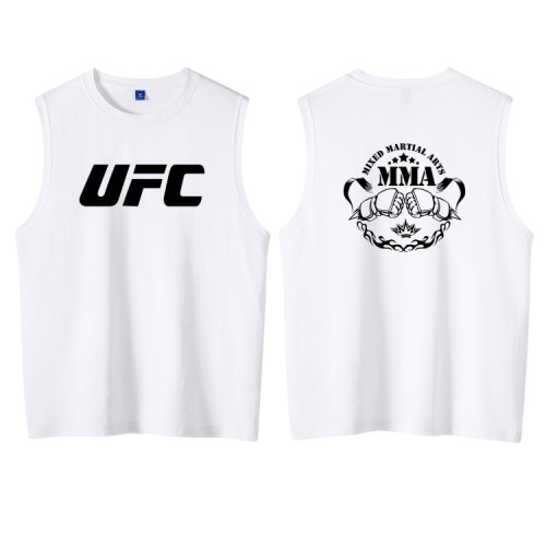 UFC格鬭MMA混合格鬭武術拳擊運動背心T恤無袖短袖個性衣服坎肩男