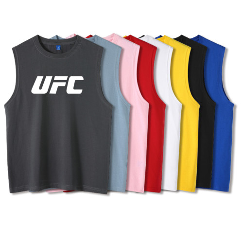 UFC格鬭MMA混合格鬭武術拳擊運動背心T恤無袖短袖個性衣服坎肩男