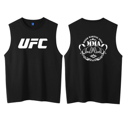 UFC格鬭MMA混合格鬭武術拳擊運動背心T恤無袖短袖個性衣服坎肩男