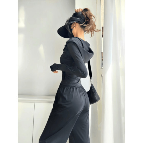 瑜伽服冰絲防曬衣休閒運動套裝女夏季2025新款修身顯瘦洋氣兩件套
