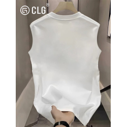 香港CLG潮牌美式運動背心男夏季新款寬松無袖透氣休閒籃球健身T恤