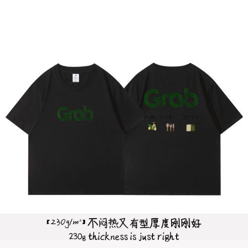 Grab東南亞紀念款T恤短袖半袖衫上衣服體恤打底衫2025純棉背心潮
