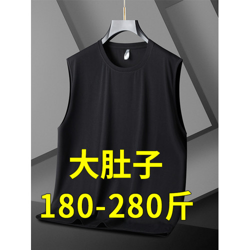 男士背心夏季2025新款無袖t恤寬松加肥加大胖子大碼男款坎肩上衣