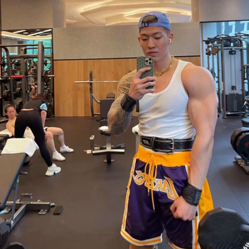 耿浩倫加粗螺紋白色背心男緊身肌肉健身吸汗打底速度與激情9gymog