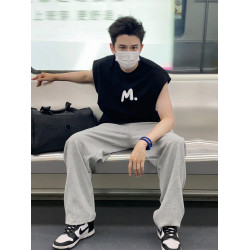 特大碼300斤重磅純棉坎肩背心男女裝夏季簡約休閒寬松運動透氣T恤