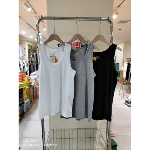 男士冰感親膚彈力背心0039精梳棉打底無袖跨欄內穿無痕圓領上衣夏