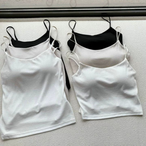 胸墊一體！桑蠶絲涼感Bra吊帶衫莫代爾女打底背心帶薄杯透氣夏