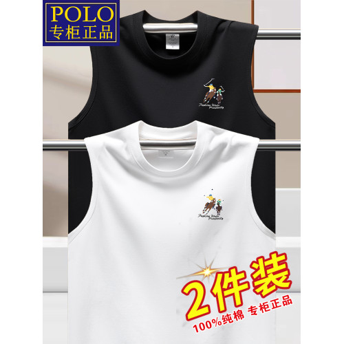 保羅純棉背心男款坎肩夏季薄款寬松休閒汗衫運動跨欄全棉無袖t恤