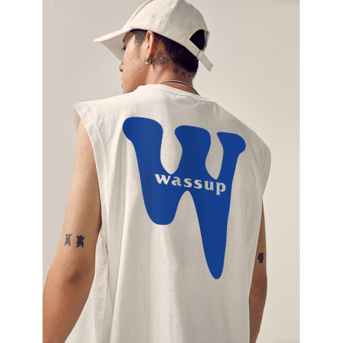 WASSUP HEODS美式重磅潮牌ins無袖背心男士夏季新款上衣運動健身