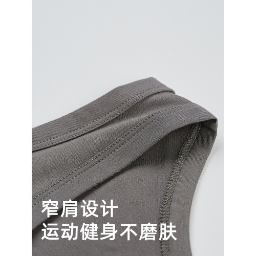 貼心男士冰蠶棉涼爽背心春夏新款舒適修身透氣運動打底T恤衫4384