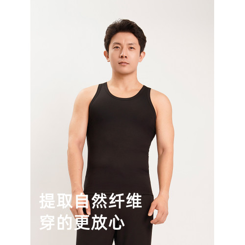 貼心男士冰蠶棉涼爽背心春夏新款舒適修身透氣運動打底T恤衫4384