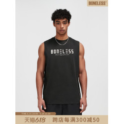 BONELESS基礎背心休閒透氣速乾涼感無袖T恤運動美式坎肩夏季