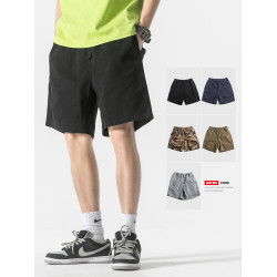 LAZY DAY原創男裝日系復古水洗口袋綉標背心男士寬松純棉無袖T恤