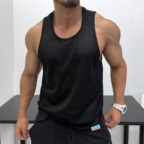 不露點優良成衣簡約基礎速乾運動背心無袖T恤肌肉男顯身材寬松壯