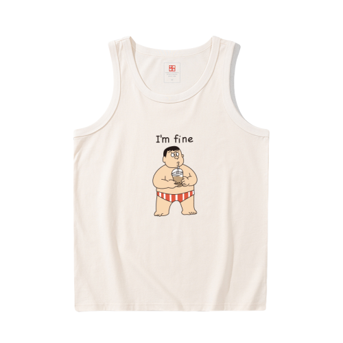 DEWELVUM 25SS 夏季新品  I'm fine趣味搞笑印花純棉復古背心