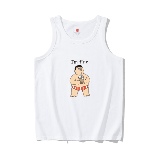 DEWELVUM 25SS 夏季新品  I'm fine趣味搞笑印花純棉復古背心