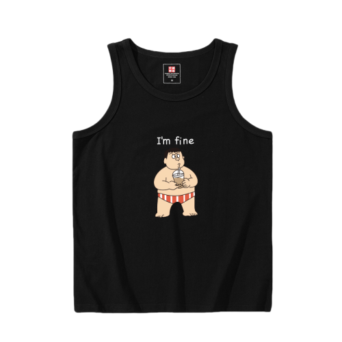 DEWELVUM 25SS 夏季新品  I'm fine趣味搞笑印花純棉復古背心