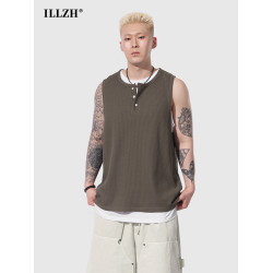 ILLZH 原創夏季簡約百搭休閒假兩件時尚背心