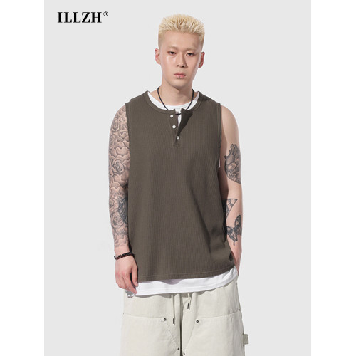 ILLZH 原創夏季簡約百搭休閒假兩件時尚背心