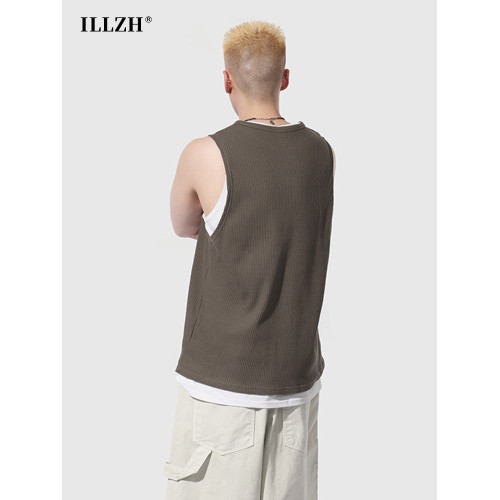 ILLZH 原創夏季簡約百搭休閒假兩件時尚背心