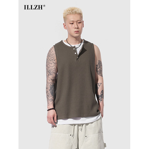 ILLZH 原創夏季簡約百搭休閒假兩件時尚背心