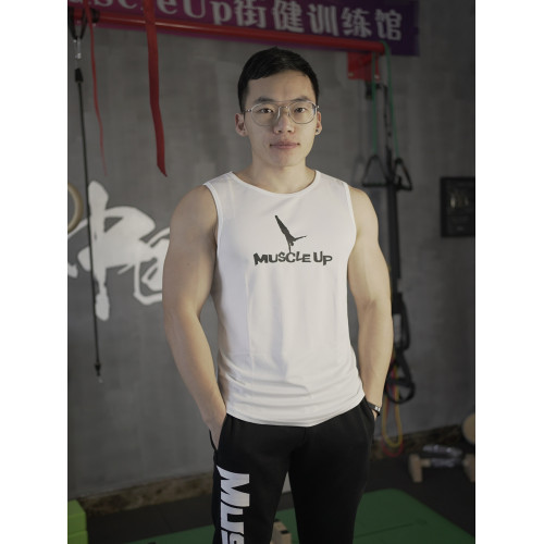MuscleUp無袖背心速乾運動夏季修身潮牌t恤肌肉力量健身訓練衣服