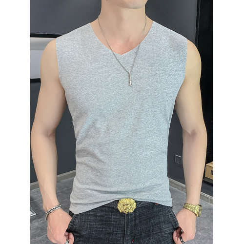 無痕薄款背心男士白襯衫內搭打底衣純棉坎肩貼身彈力修身無袖T恤