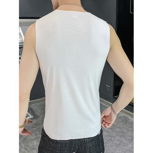 無痕薄款背心男士白襯衫內搭打底衣純棉坎肩貼身彈力修身無袖T恤