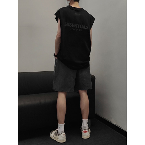 essentials植絨美式小衆潮牌純棉寬松坎肩背心短袖T恤男夏季fog