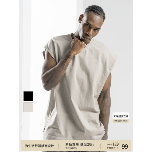 BODYDREAM純棉百搭無袖T恤男士夏季坎肩美式休閒跑步運動籃球背心