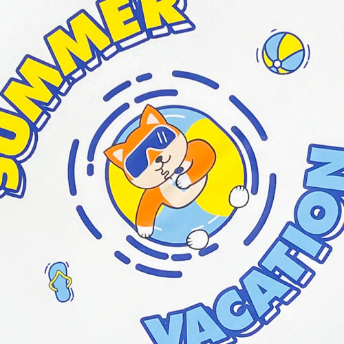 SHIBAKUN夏日無袖背心健身卡通套頭動漫無袖休閒全棉夏季假日風