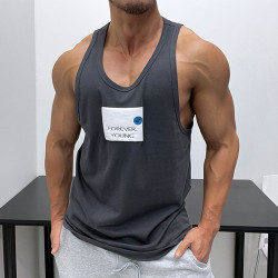 純棉好面料！髮泡立體印花運動健身背心修身肌肉男顯身材無袖T恤