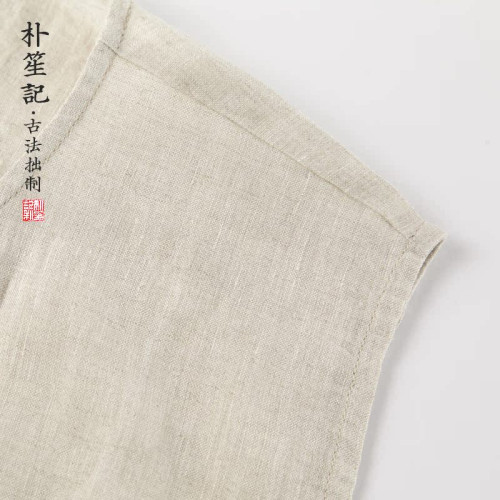 原創馬褂男士亞麻背心夏季t恤寬松中式汗衫薄款禪服居士茶服坎肩
