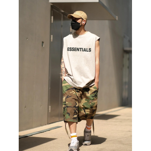 fog復線essentials美式小衆潮牌純棉寬松坎肩背心短袖T恤無袖男夏